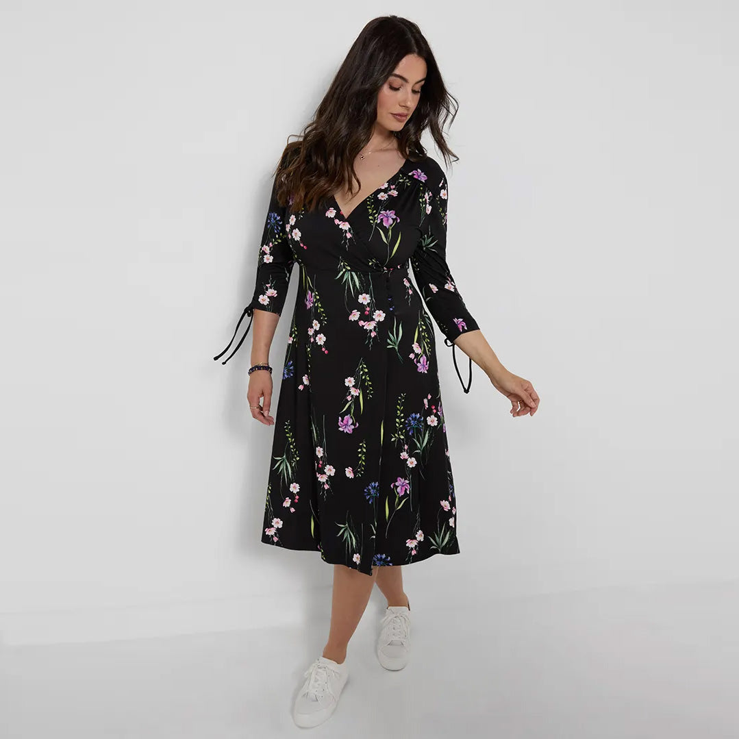 Joe Browns Falling Florals V- Neck Jersey Dress WF723