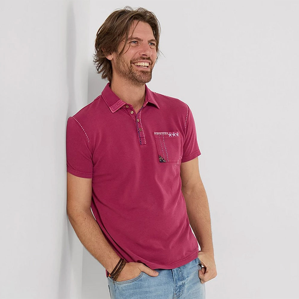 Joe Browns Full Of Detail Polo Shirt Berry CV084