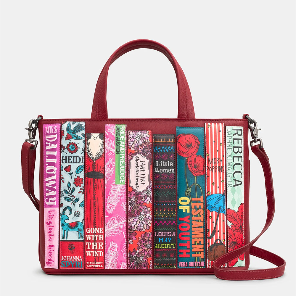 YOSHI Bookworm Cherry Red Leather Multiway Grab Bag