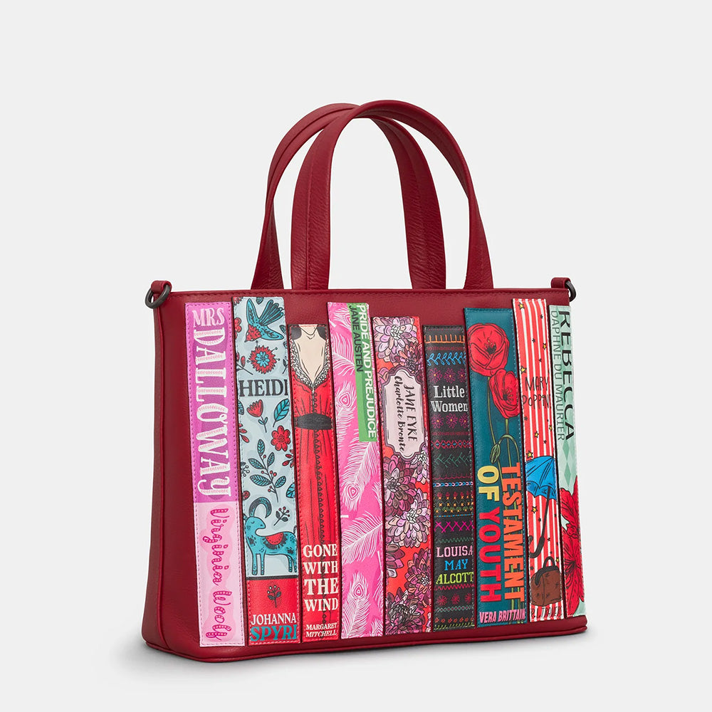 YOSHI Bookworm Cherry Red Leather Multiway Grab Bag