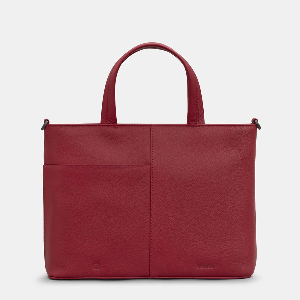 YOSHI Bookworm Cherry Red Leather Multiway Grab Bag