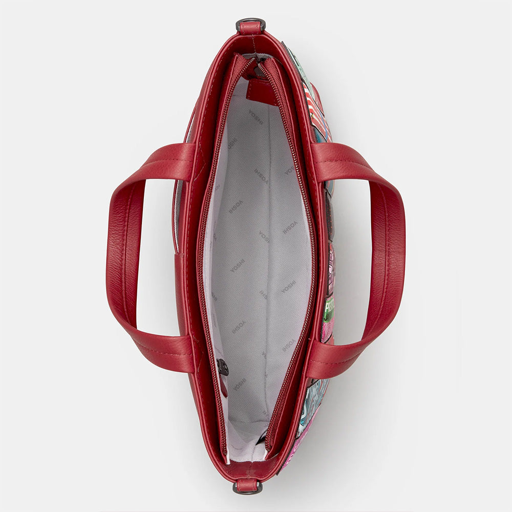 YOSHI Bookworm Cherry Red Leather Multiway Grab Bag