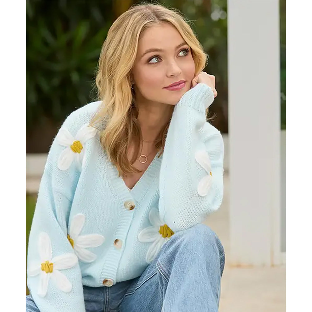 Joe Browns Darling Daisy V-Neck Cardigan Blue WK799