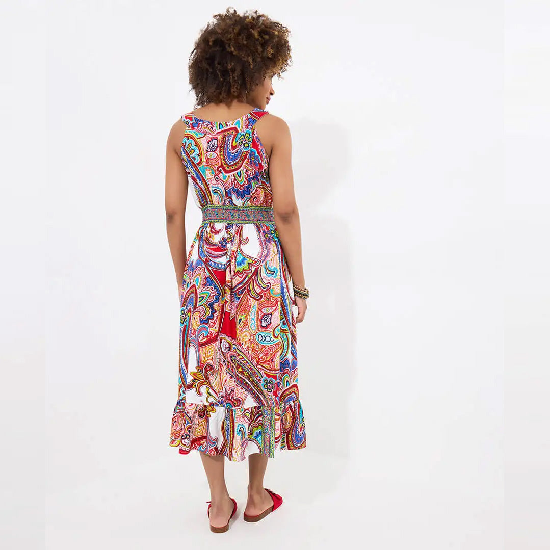 Joe Browns Delphine Printed Dress in White WF266