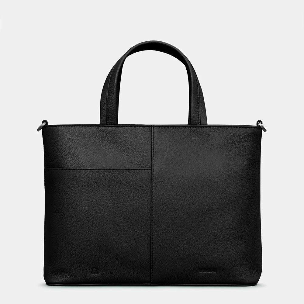 YOSHI Dog Walk Black Leather Multiway Grab Bag
