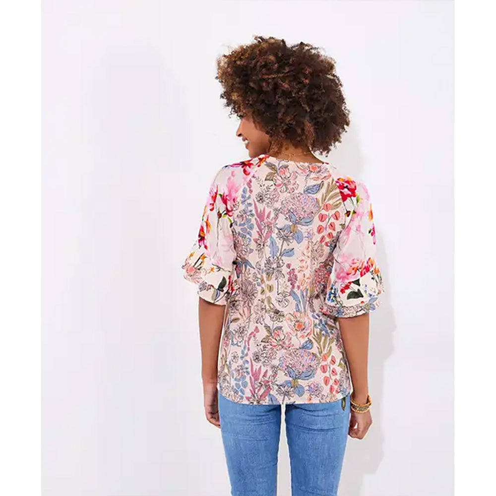 Joe Browns Fancy Floral Mix V-Neck Top WU149