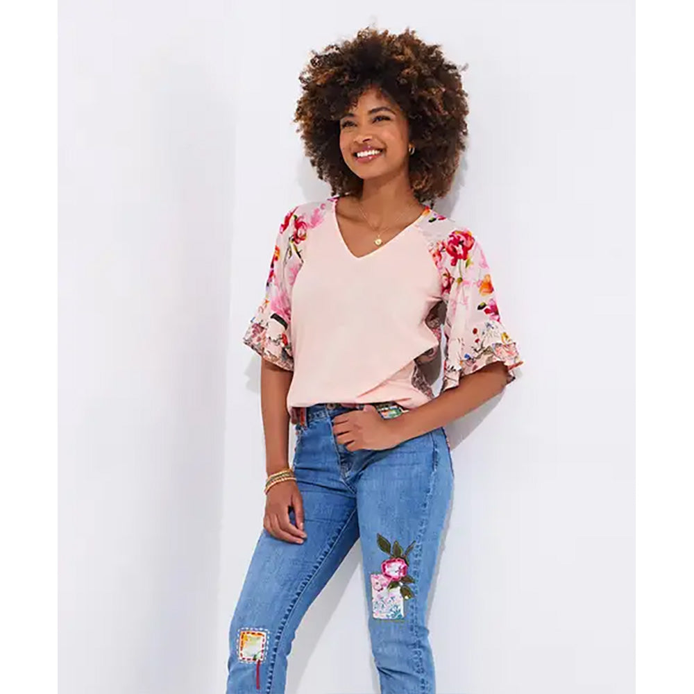 Joe Browns Fancy Floral Mix V-Neck Top WU149
