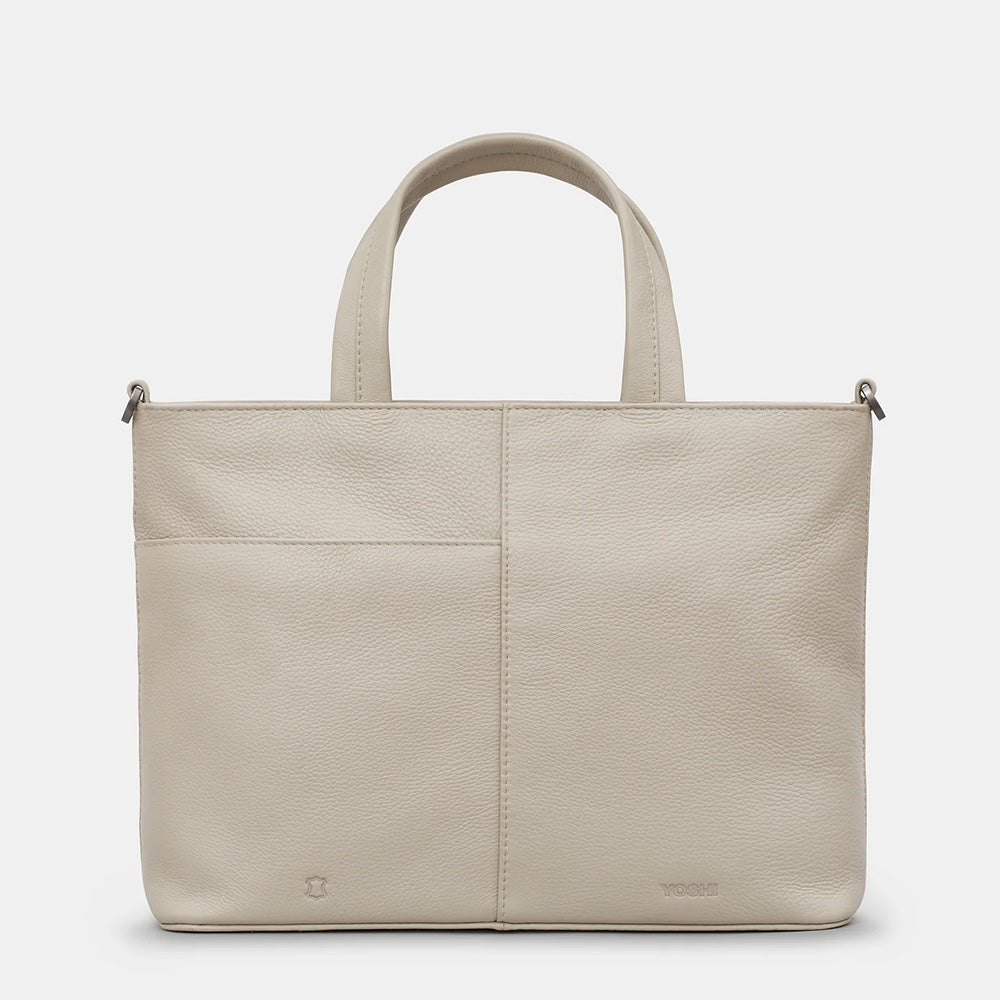 YOSHI Jane Austen Bookworm Warm Grey Leather Multiway Grab Bag