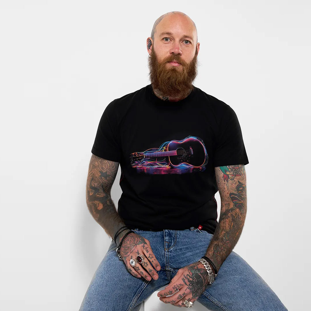 Joe Browns Neon Lights Guitar T-Shirt Black MT824