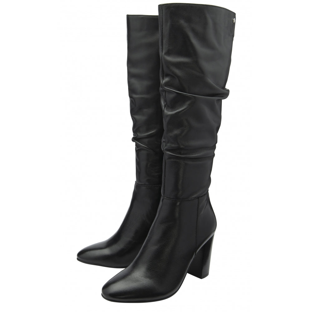 Black Leather Marsco Knee High Boots