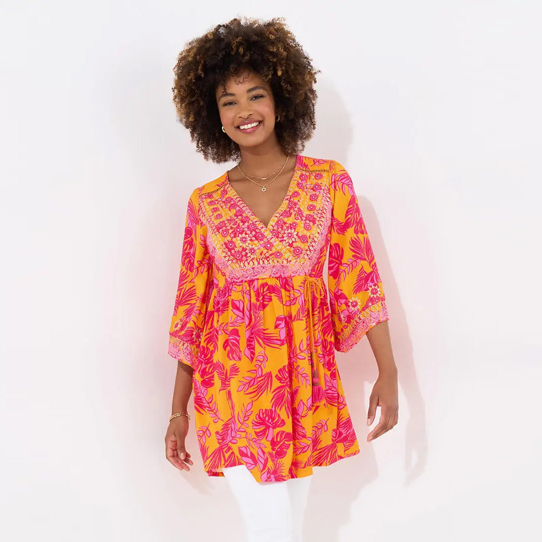 Joe Browns The Heat Of Summer Embroidered Tunic Orange WG665