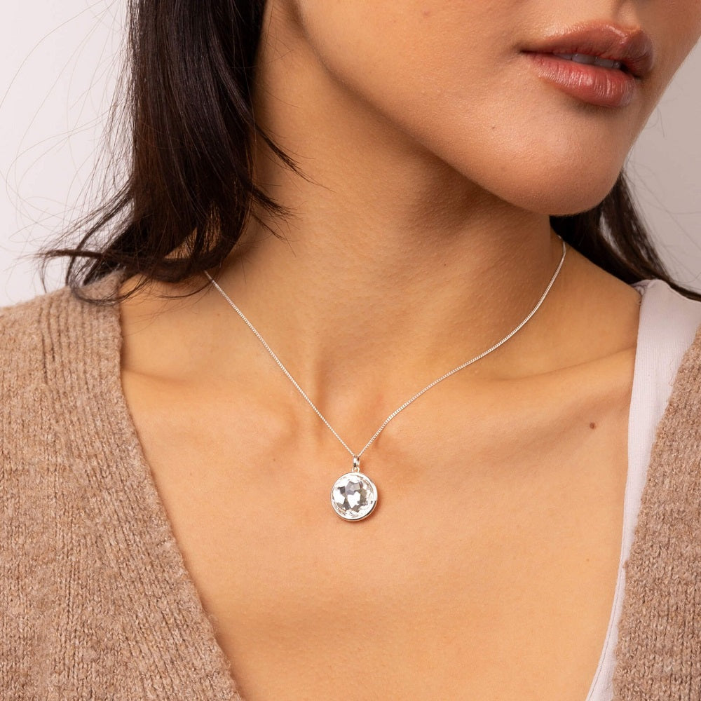 Rose Cut Crystal Pendant & Necklace