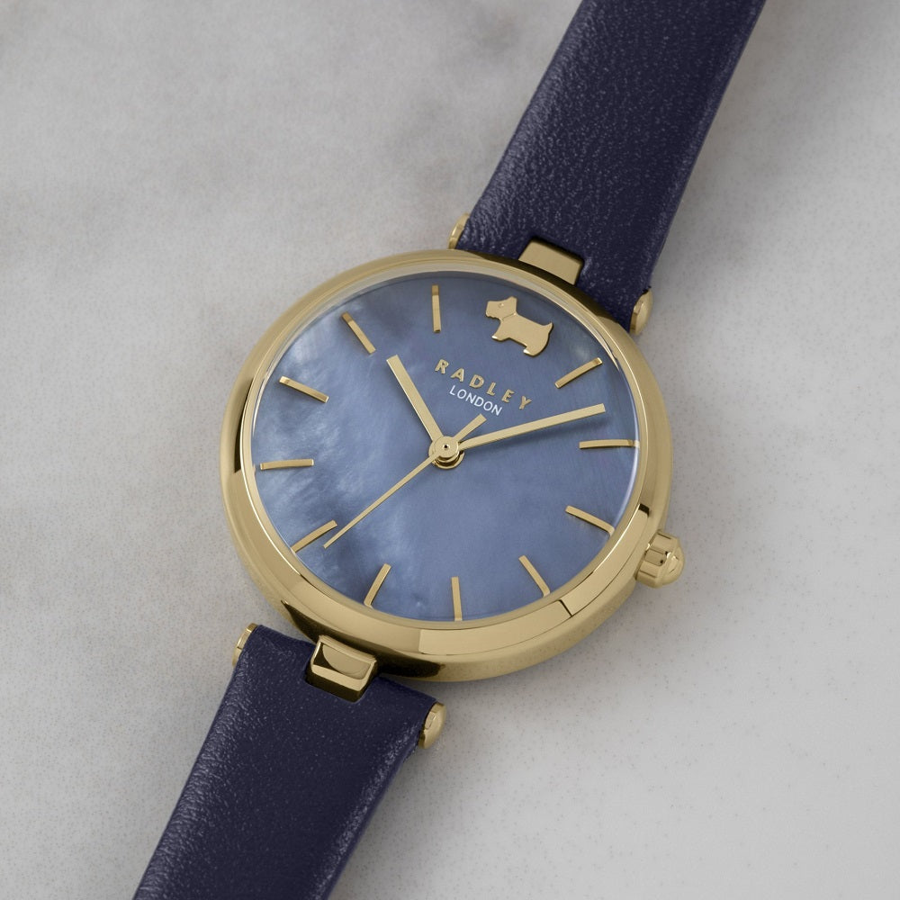 Radley Gold & Navy Watch with Leather Strap
