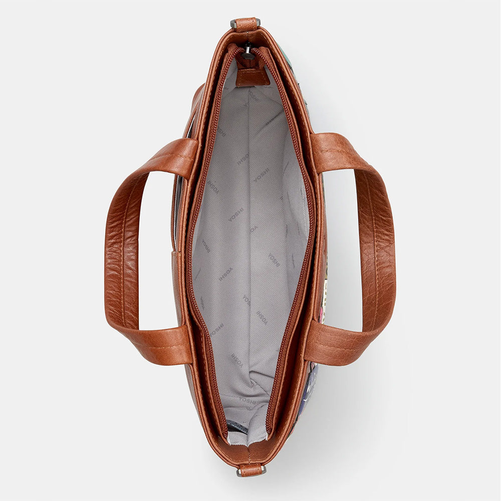 YOSHI Shakespeare Bookworm Brown Leather Multiway Grab Bag