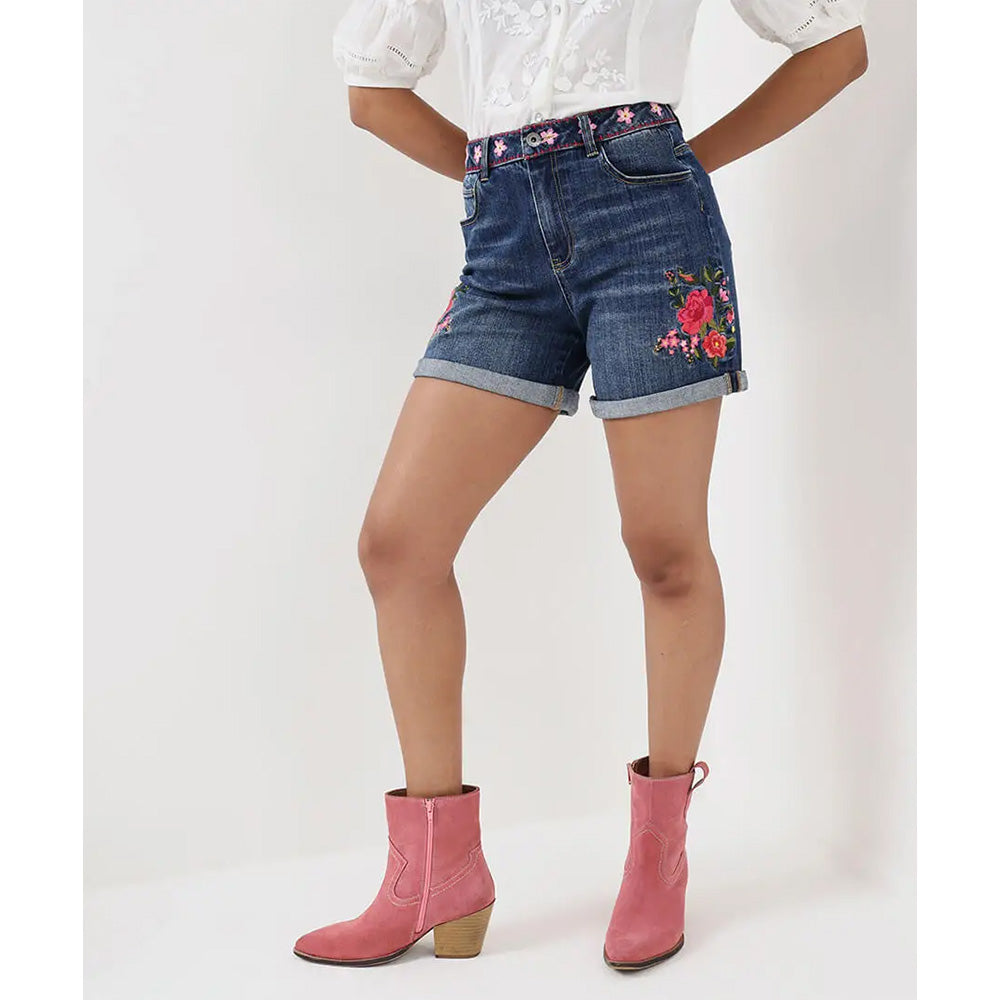 Joe Browns Fantastic Floral Embroidered Denim Shorts