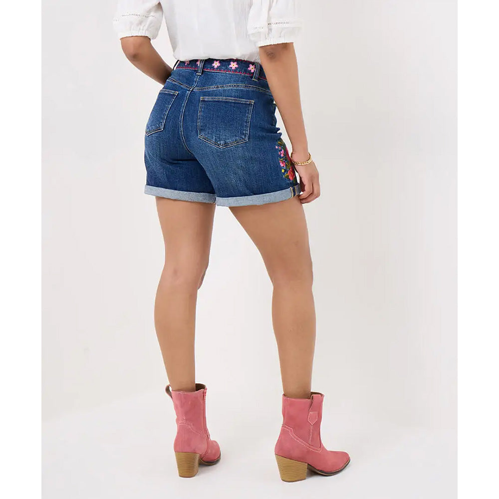 Joe Browns Fantastic Floral Embroidered Denim Shorts