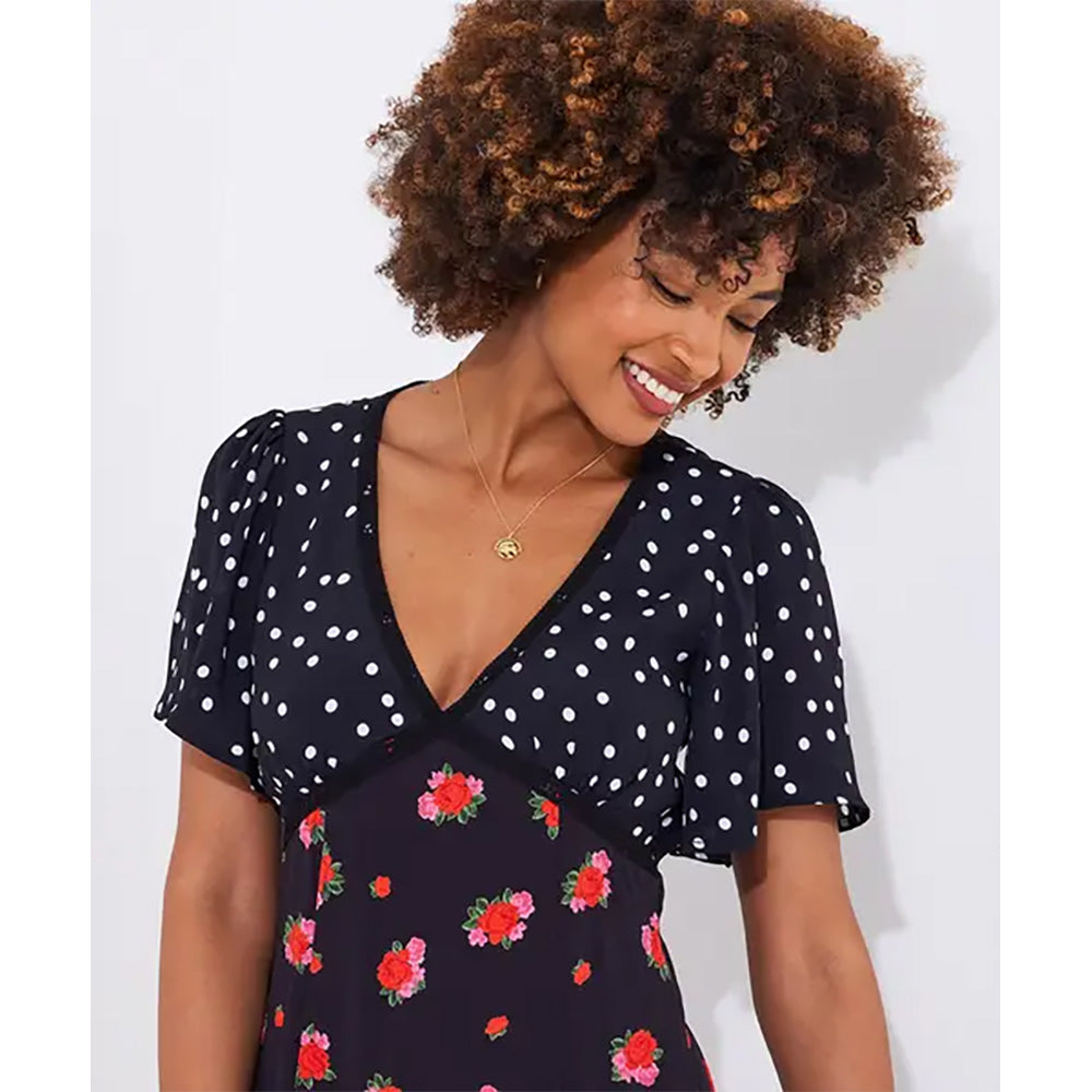 Joe Browns Louisa Spots And Floral Midi Dress WF203