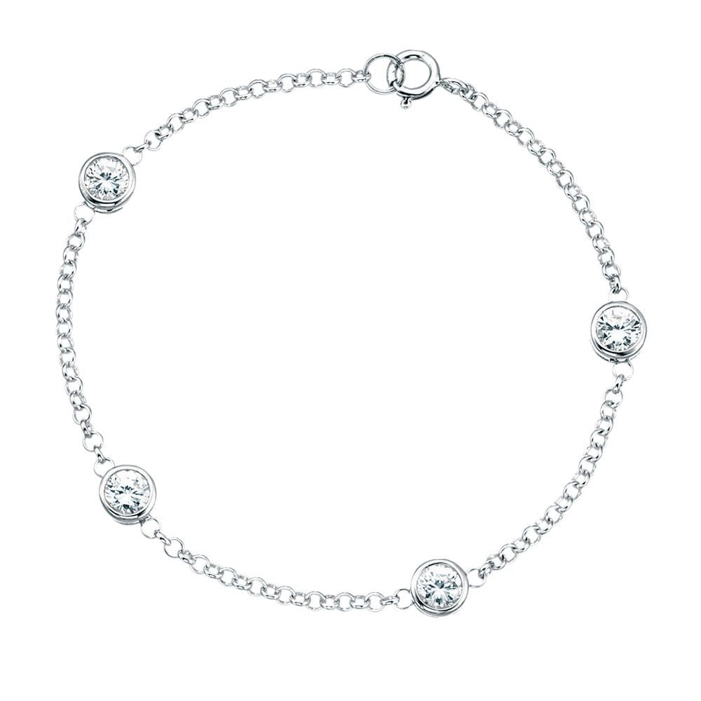 Station Bracelet with Cubic Zirconia