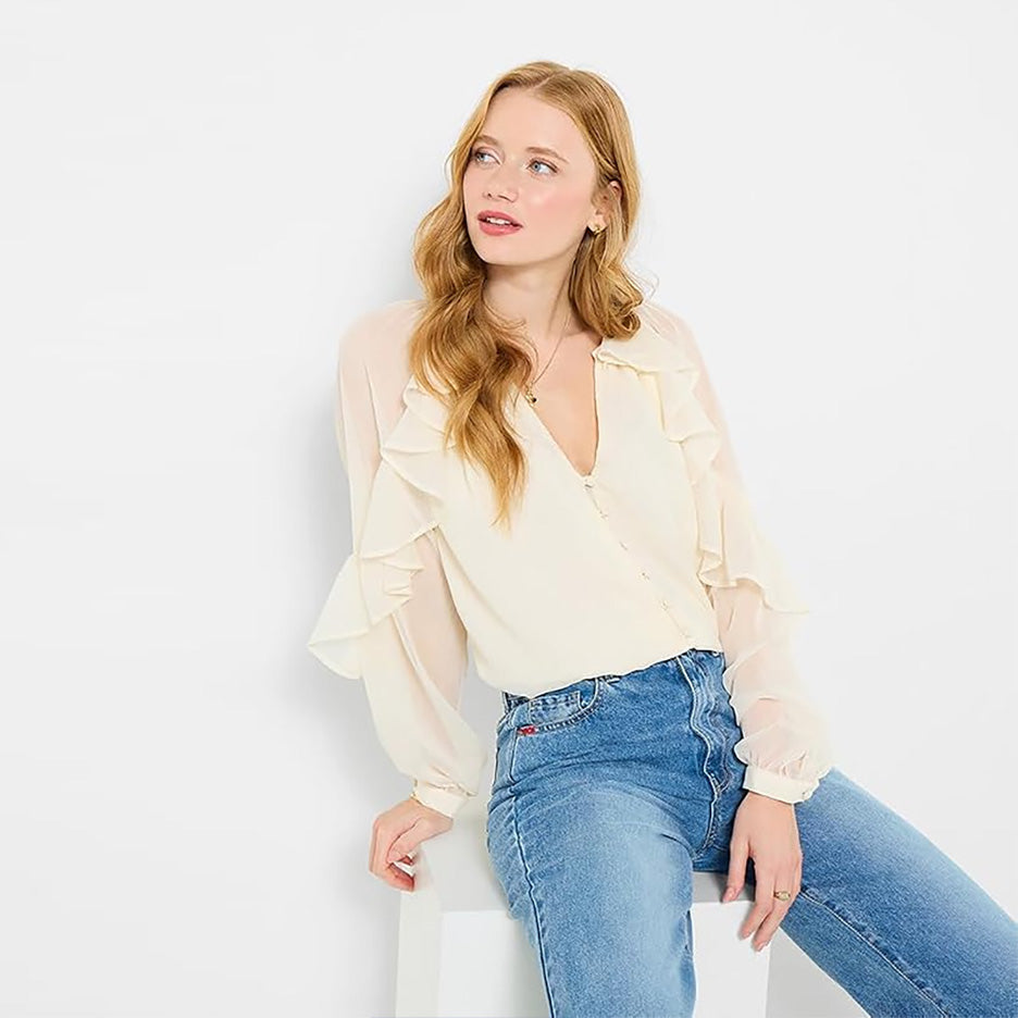 Joe Browns Romantic Ruffles Blouse Cream WA480