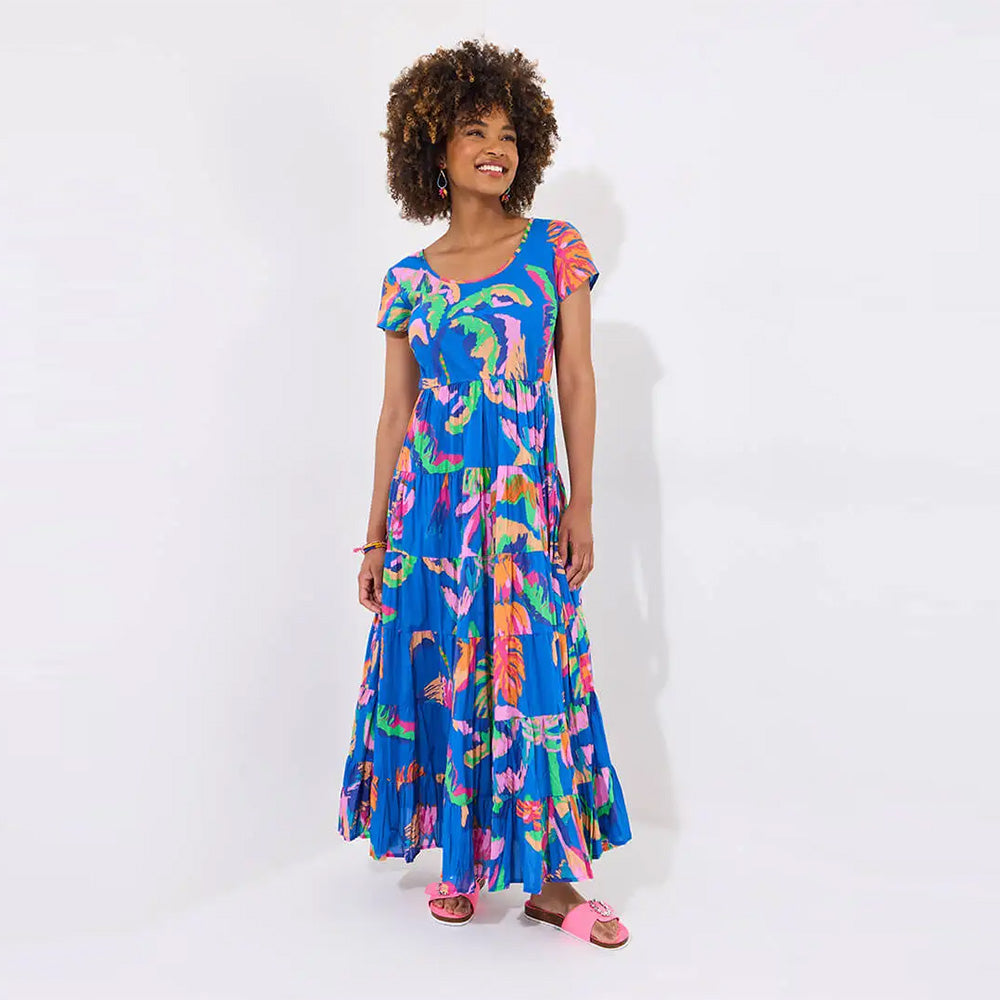 Joe Browns Sensational Summer Crinkle Cotton Dress Blue WF235