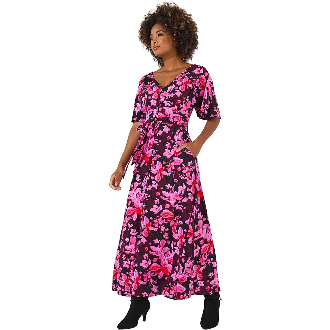 Joe Browns Brigette Floral Maxi Dress Pink WF310A