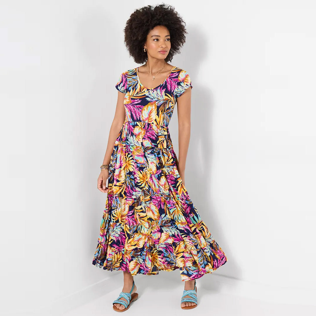 Joe Browns Tropical Island Crinkle Maxi Dress WF466