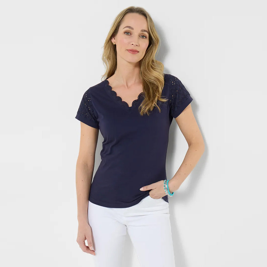 Joe Browns Summer Days Broderie Insert T-Shirt WU287
