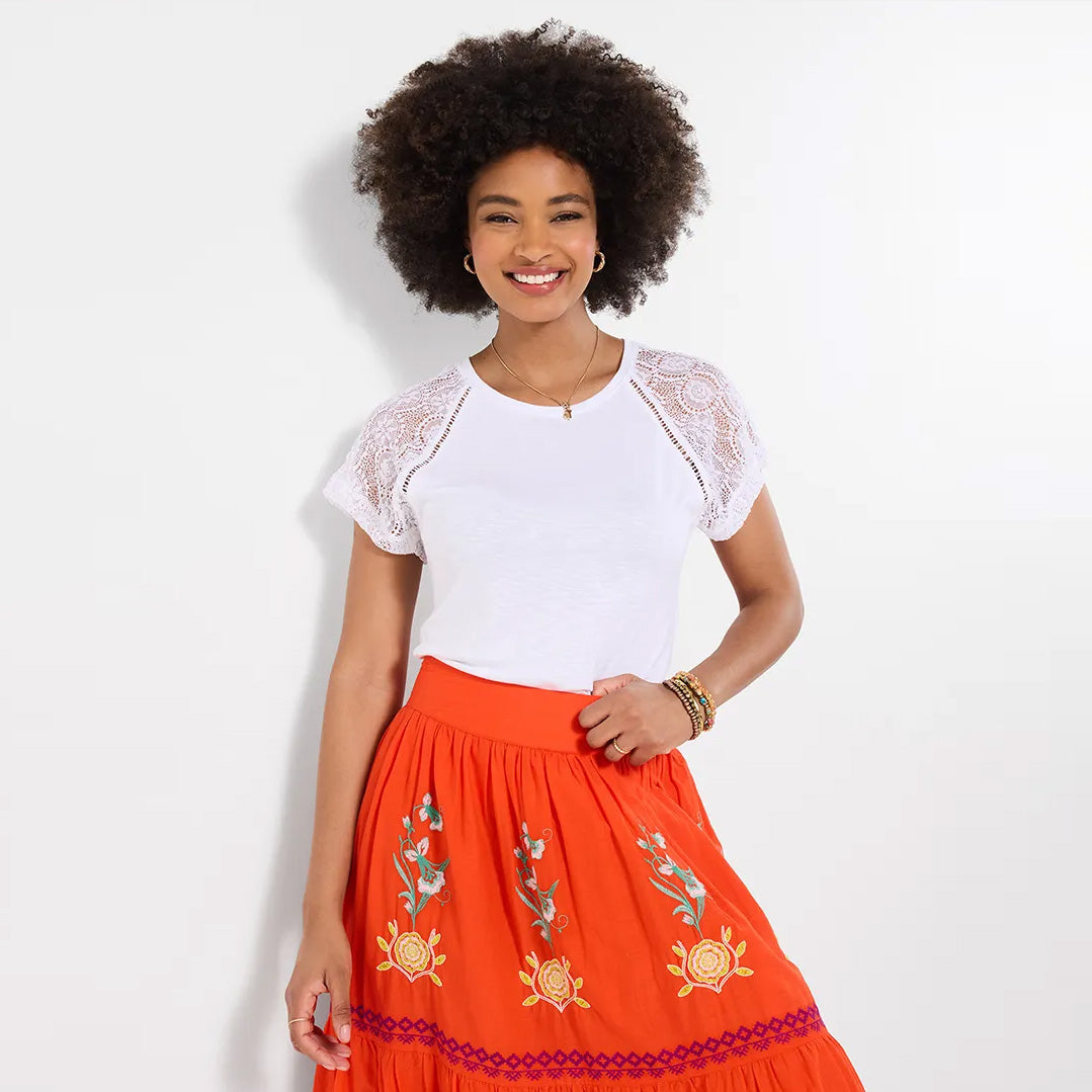 Joe Browns Suzie Lace Sleeve T-Shirt WU357