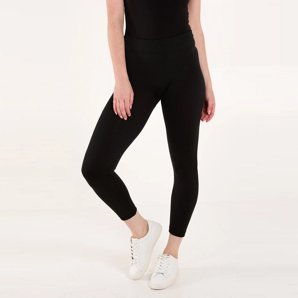 Plain Black Fleece Leggings