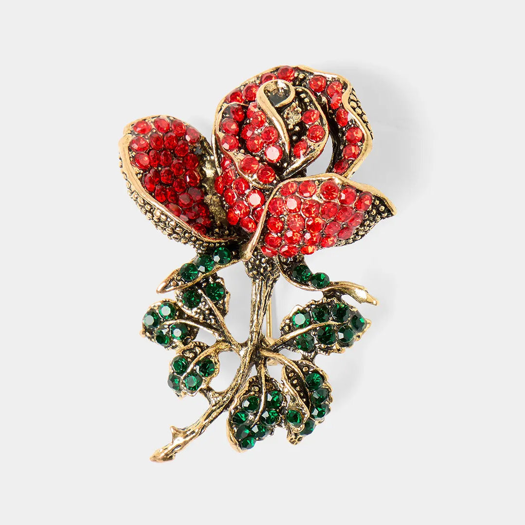 Joe Browns Red Rose Brooch BK642