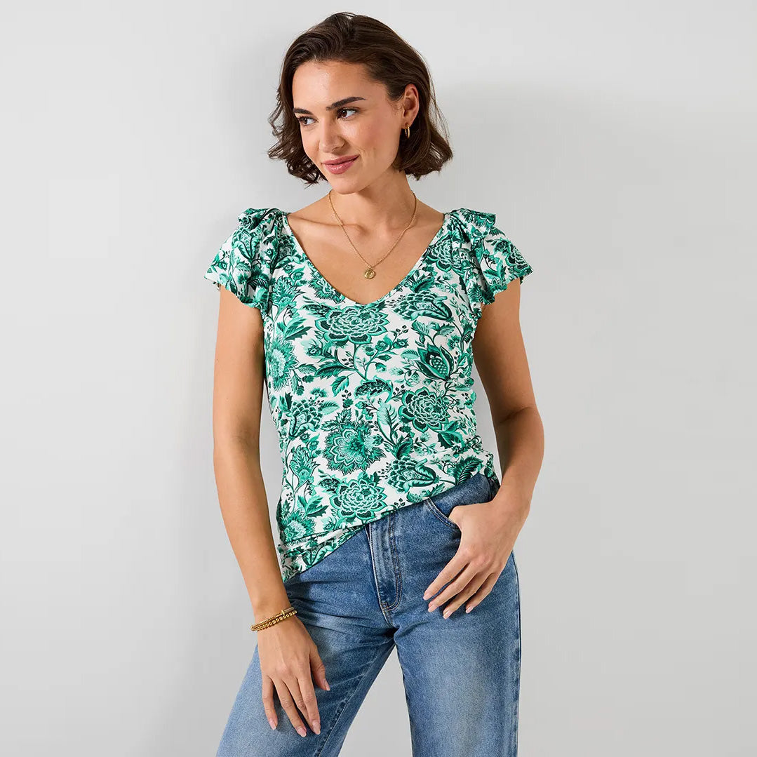 Joe Browns Amelia Frill Sleeve Jersey Top WU297