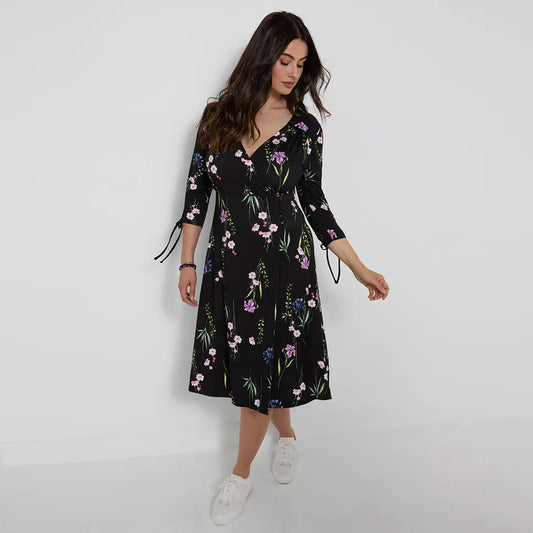 Joe Browns Falling Florals V- Neck Jersey Dress WF723