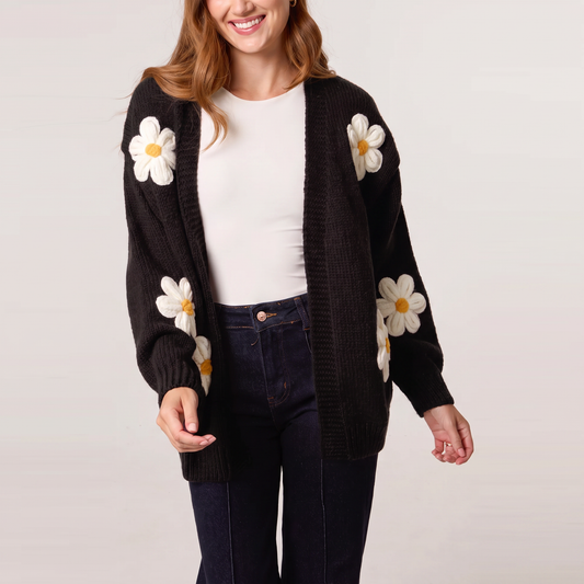 H Mcilroy Daisy Knit Flower Cardigan CARDAI26