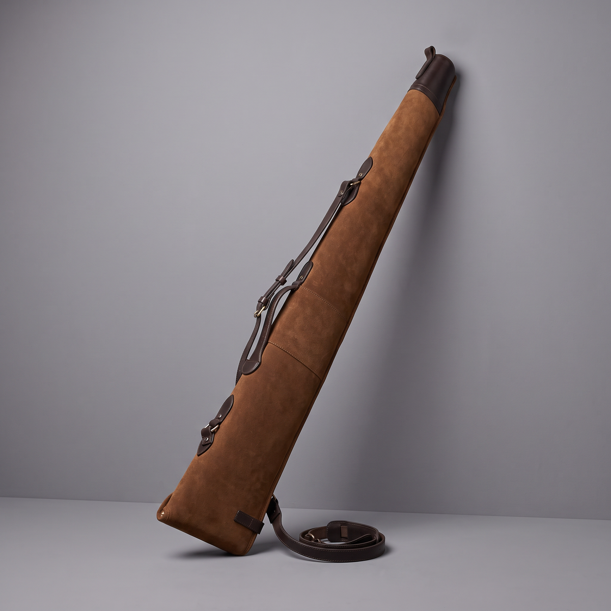 Ashwood Leather Handcrafted Savoy Leather Gun Slip in Tornado Oily Brown