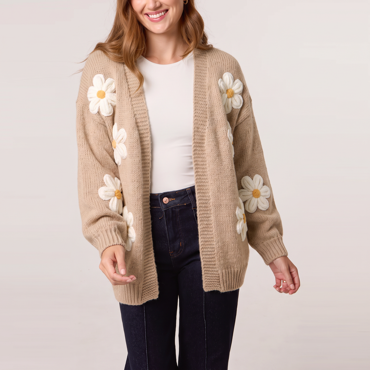 H Mcilroy Daisy Knit Flower Cardigan CARDAI26