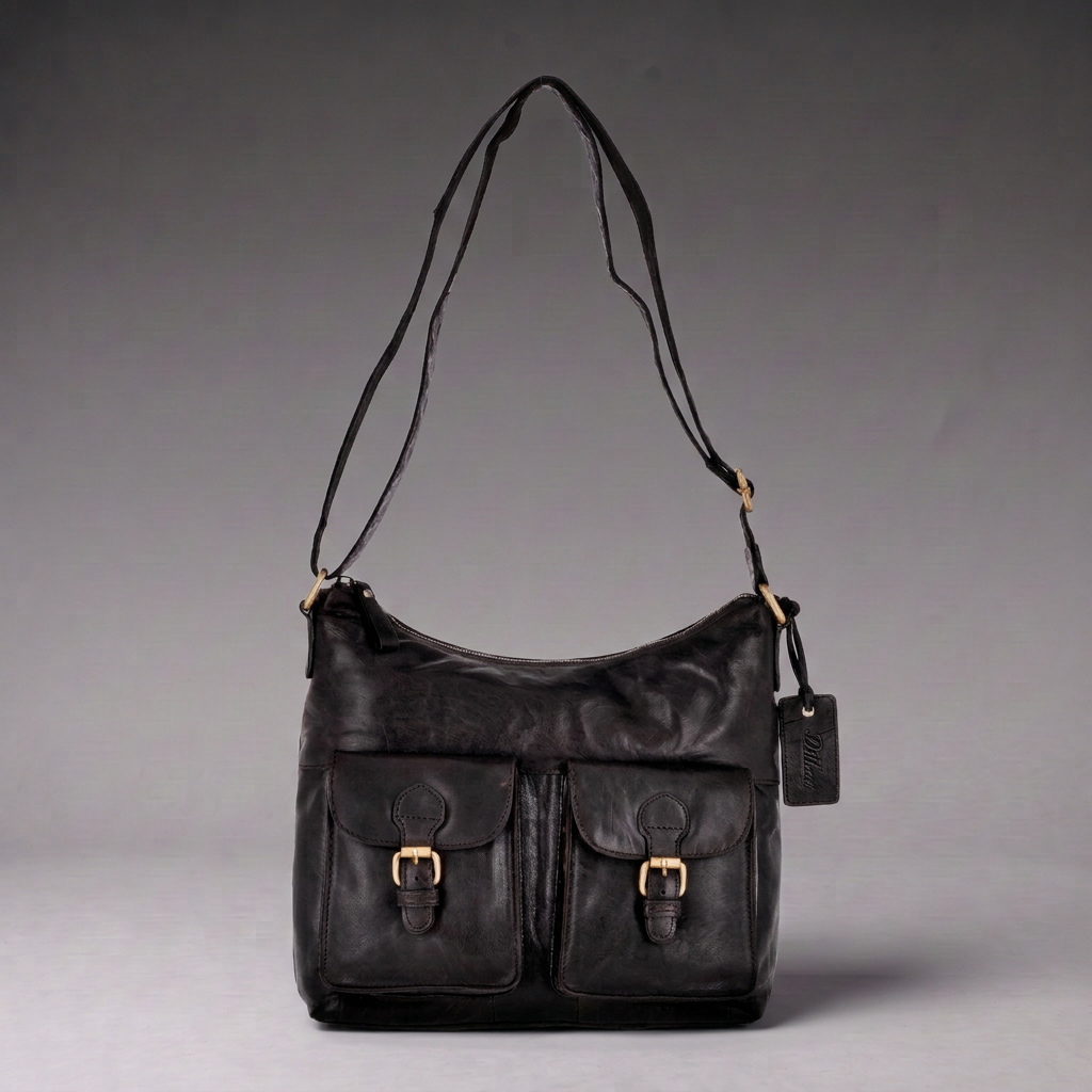 Ashwood Leather Vintage Two Pocket Leather Shoulder Bag G-21