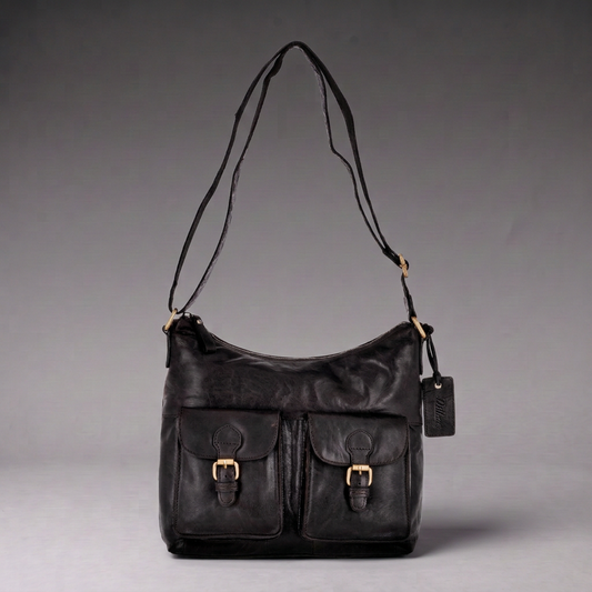 Ashwood Leather Vintage Two Pocket Leather Shoulder Bag G-21