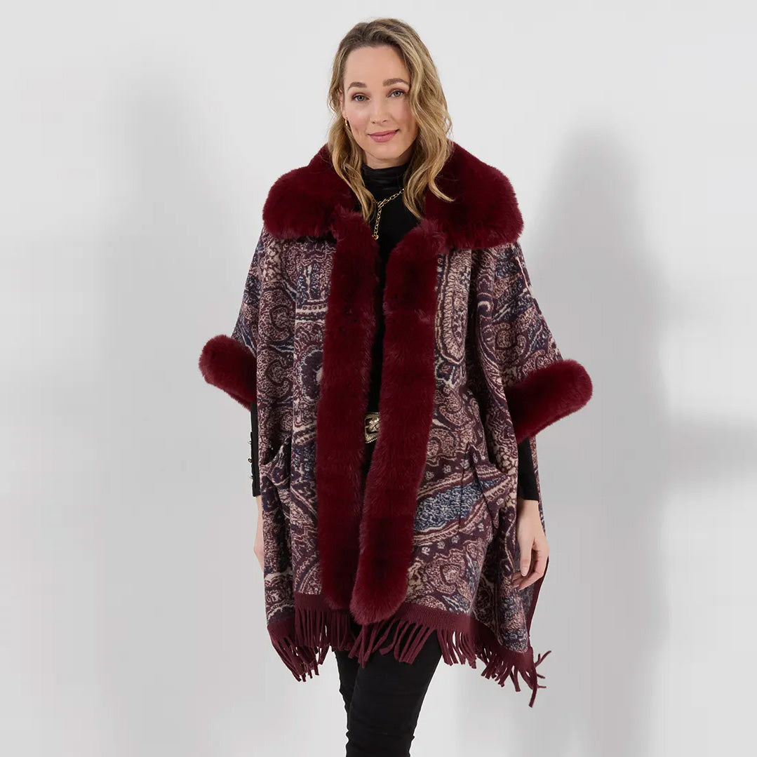 Joe Browns Ruby Reverie Paisley Faux Fur Wrap HB692