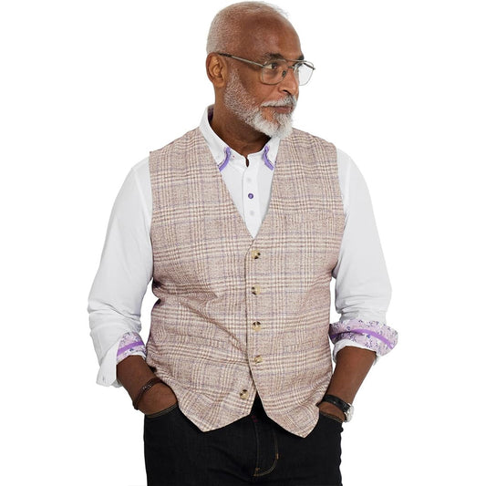 Joe Browns Spring Time Check Lilac Stripe Waistcoat JA808
