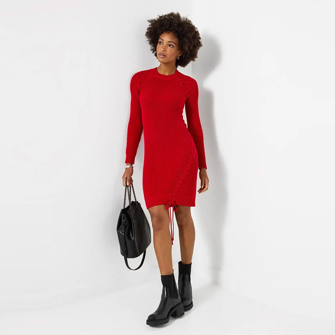 Joe Browns Roxy Lace Side Knitted Jumper Dress WN084