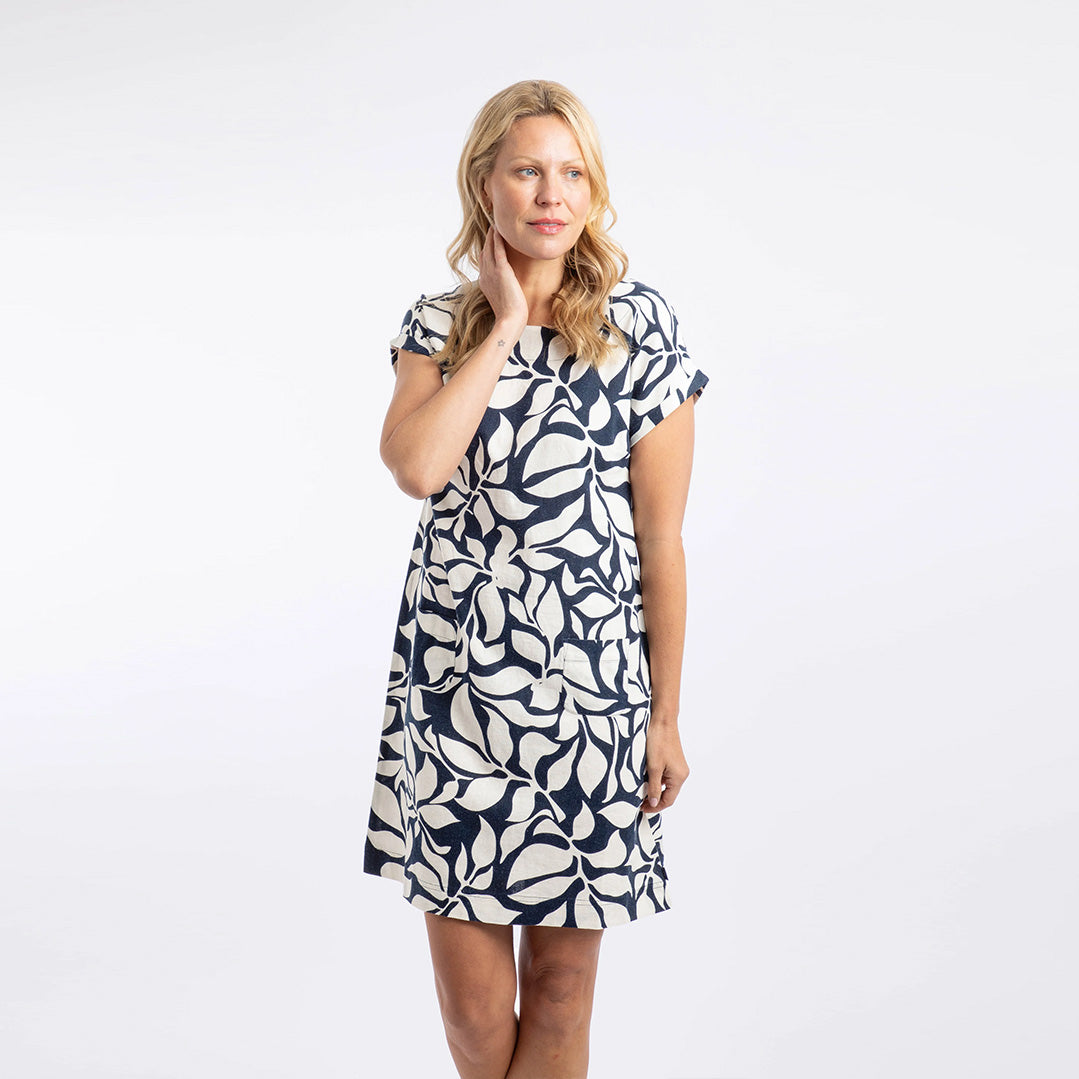 Weird Fish Orlando Printed Linen Rich Shift Dress