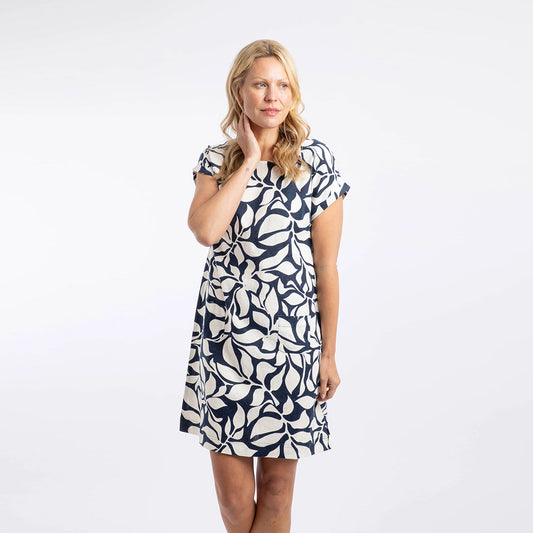 Weird Fish Orlando Printed Linen Rich Shift Dress