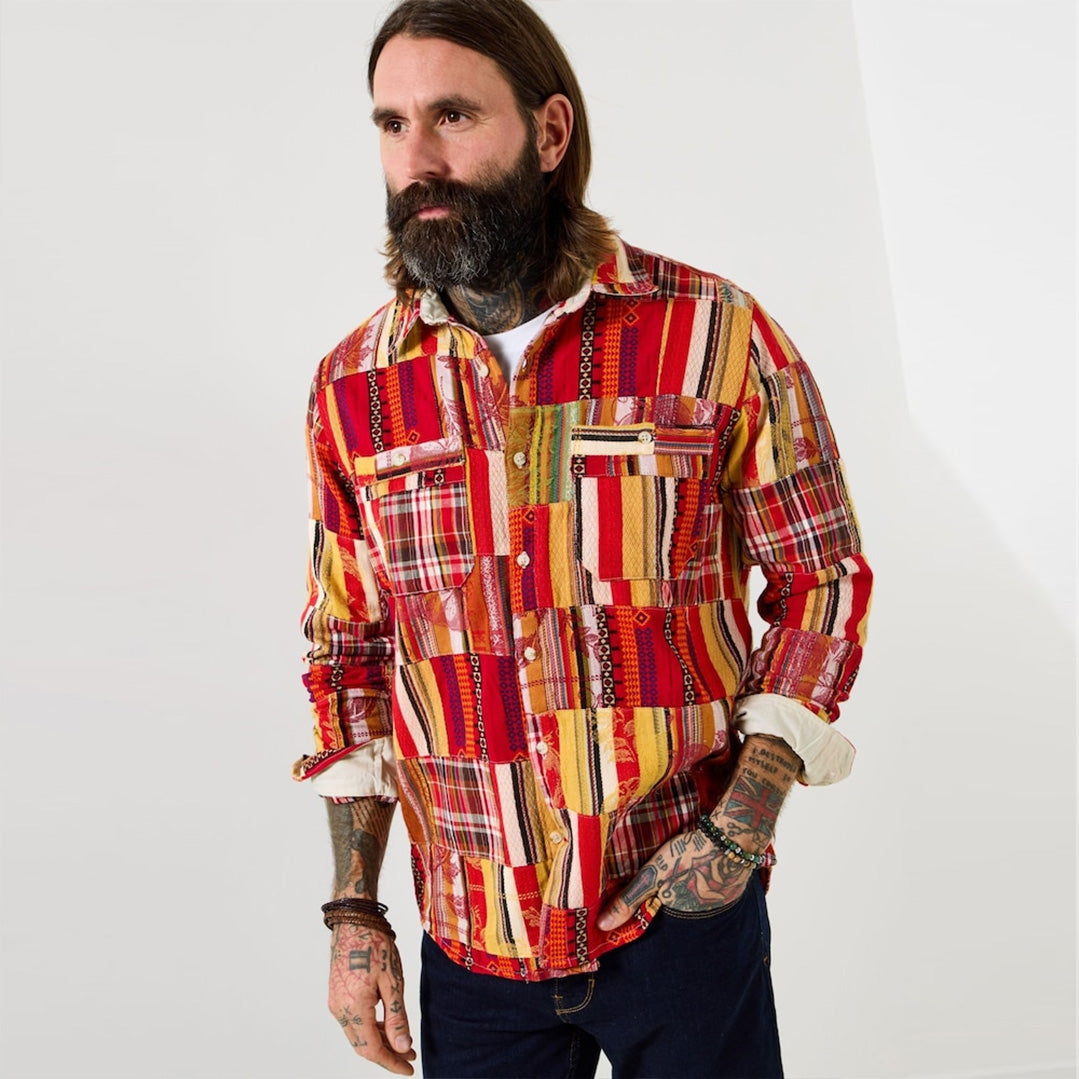 Joe Browns Perfect Patchwork Shirt Red SM857