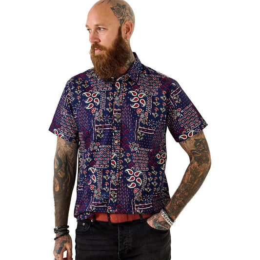 Joe Browns Men's Bandana Patchwork Short Sleeve Shirt SM861