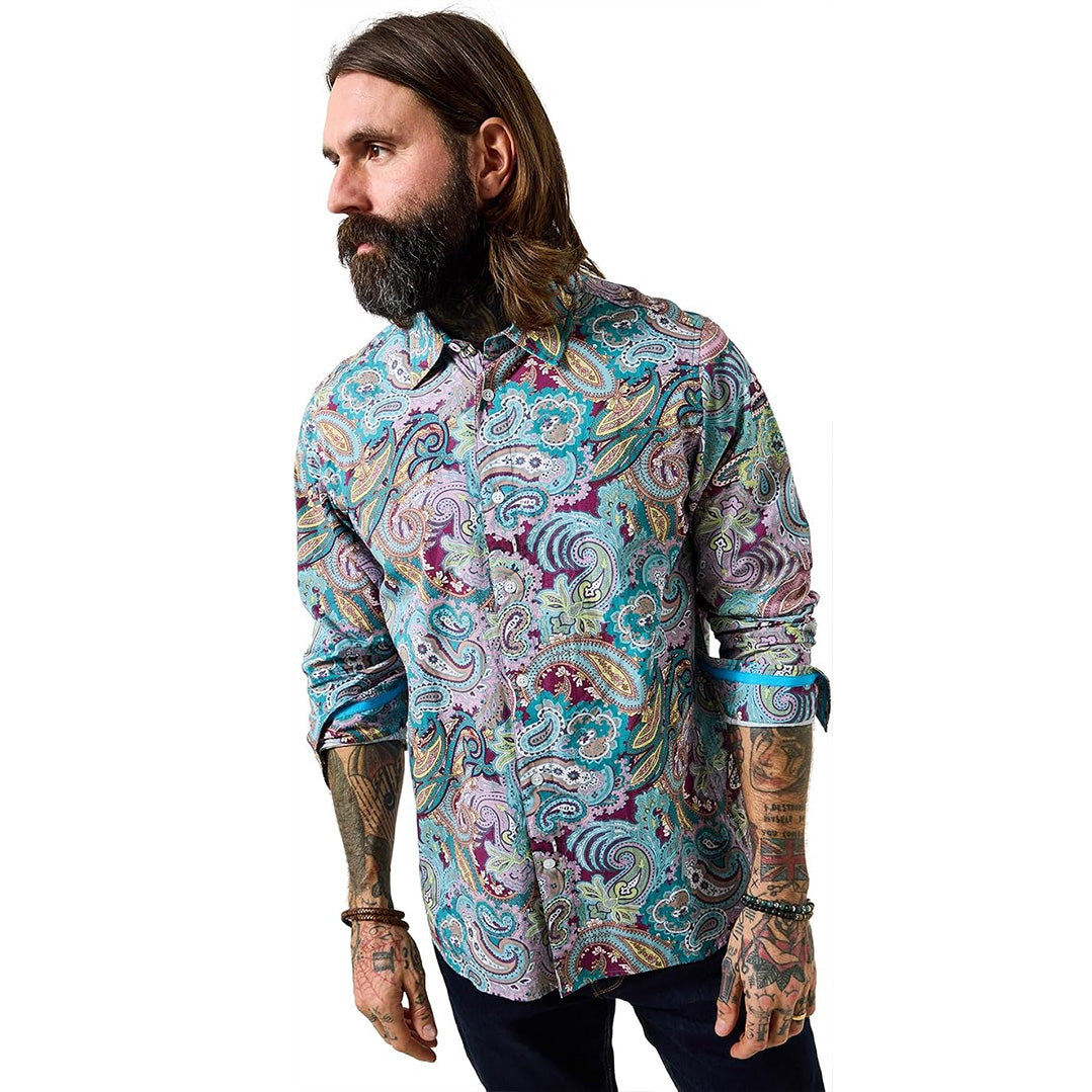 Joe Browns Brilliant Bold Paisley Shirt Purple SM870