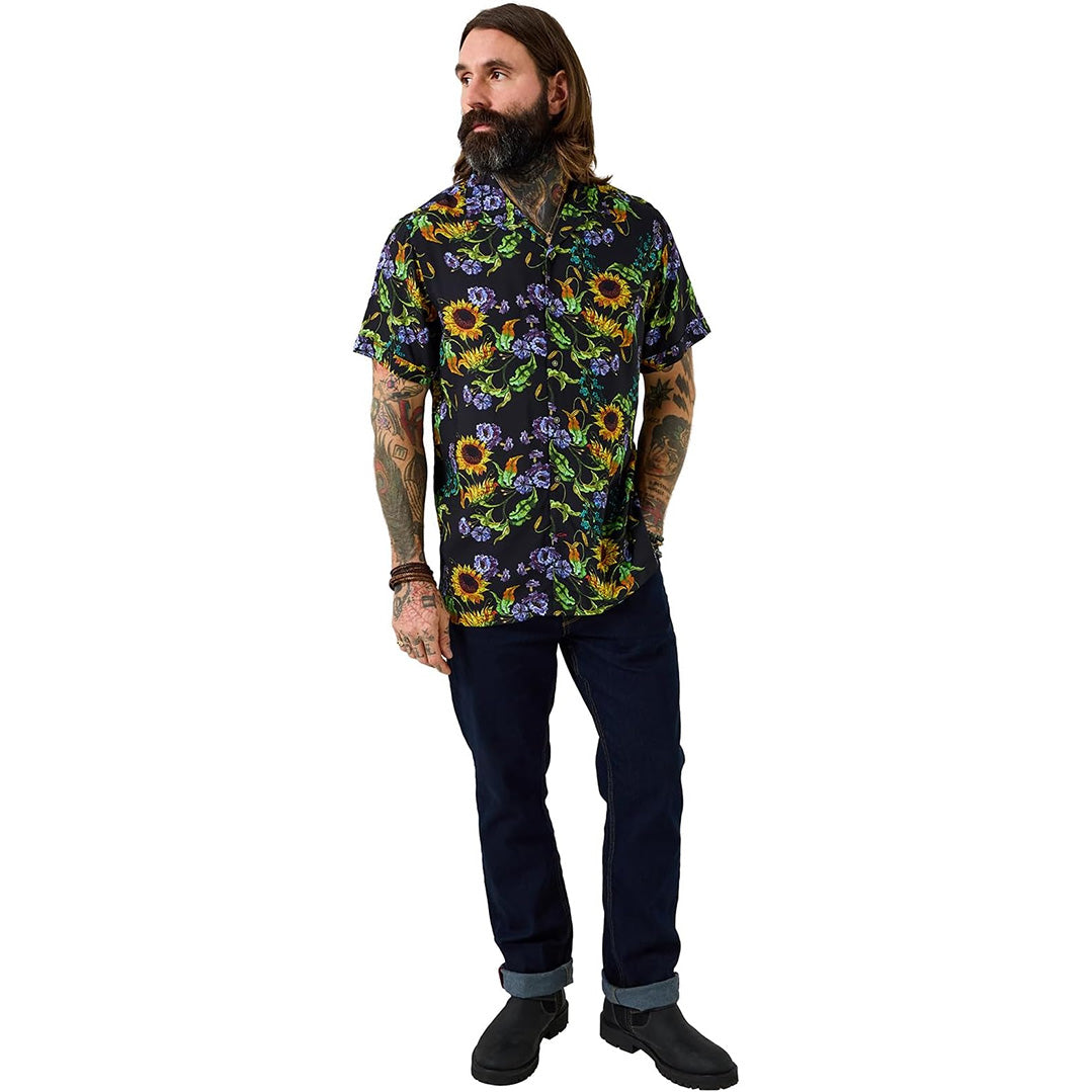 Joe Browns Men's Bold Sunflower Floral Print Short Sleeve Shirt SM871