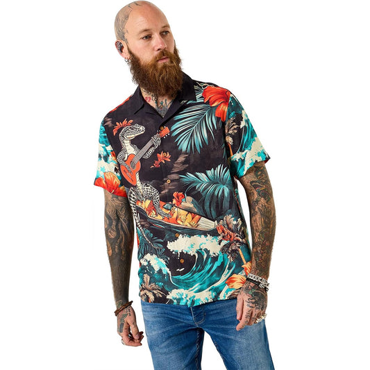 Joe Browns Black Lizard Surf Shirt SM874