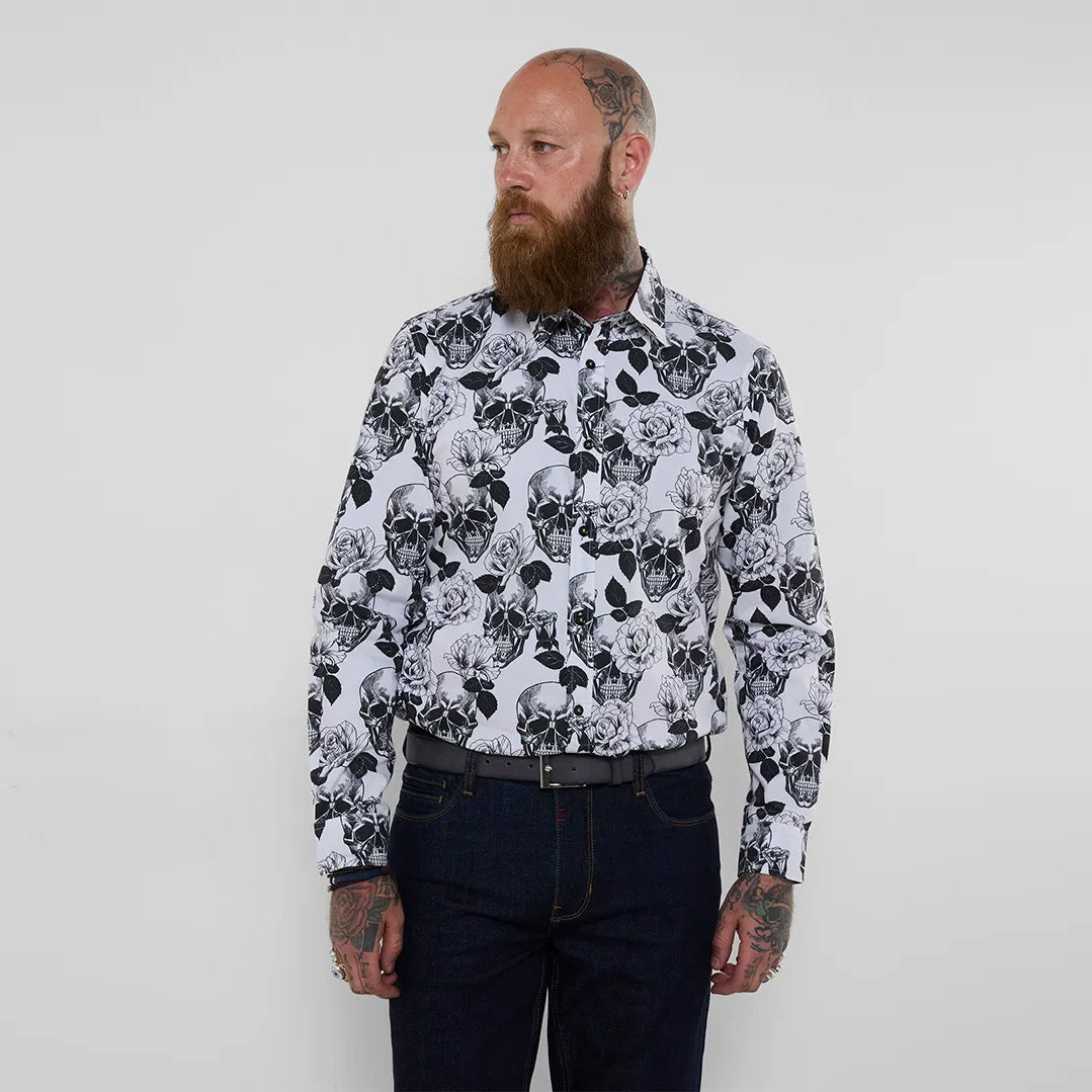 Joe Browns Monochrome Skull Print Shirt SM926