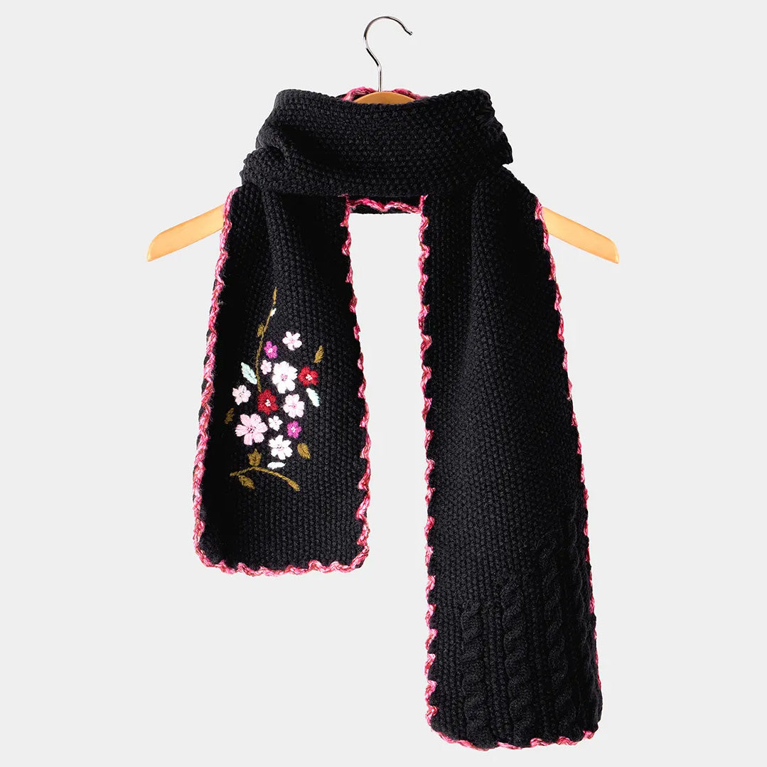 Joe Browns Pretty Floral Embroidered Knit Scarf HB704