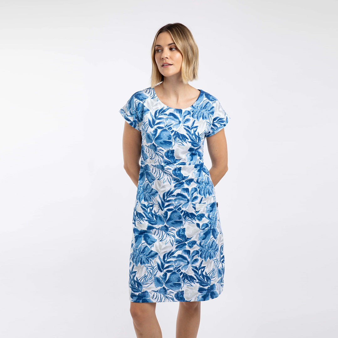 Weird Fish Tallahassee Printed Jersey Dress